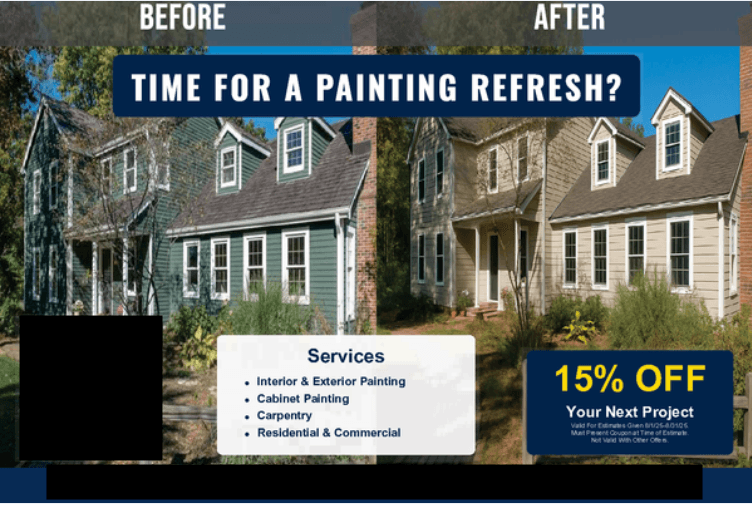 Professional painting postcard example